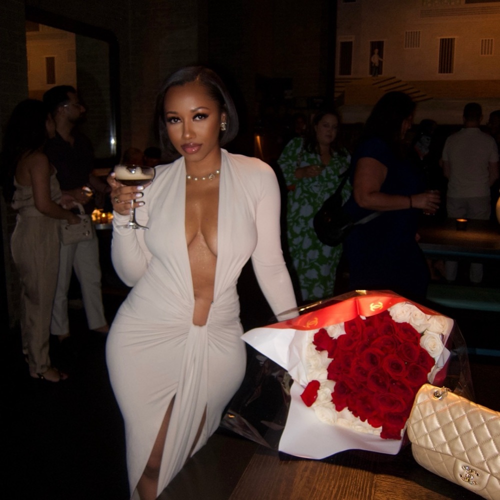 Coucoo NOXRA DEEP PLUNGE DRESS - UNTOUCHED BUTTER